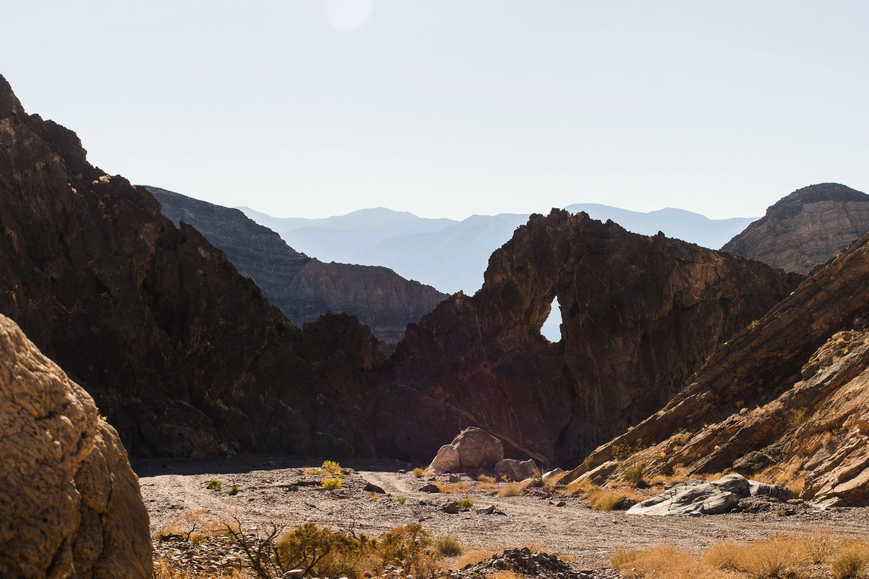 Gravel bike route through Echo Canyon in Death Valley