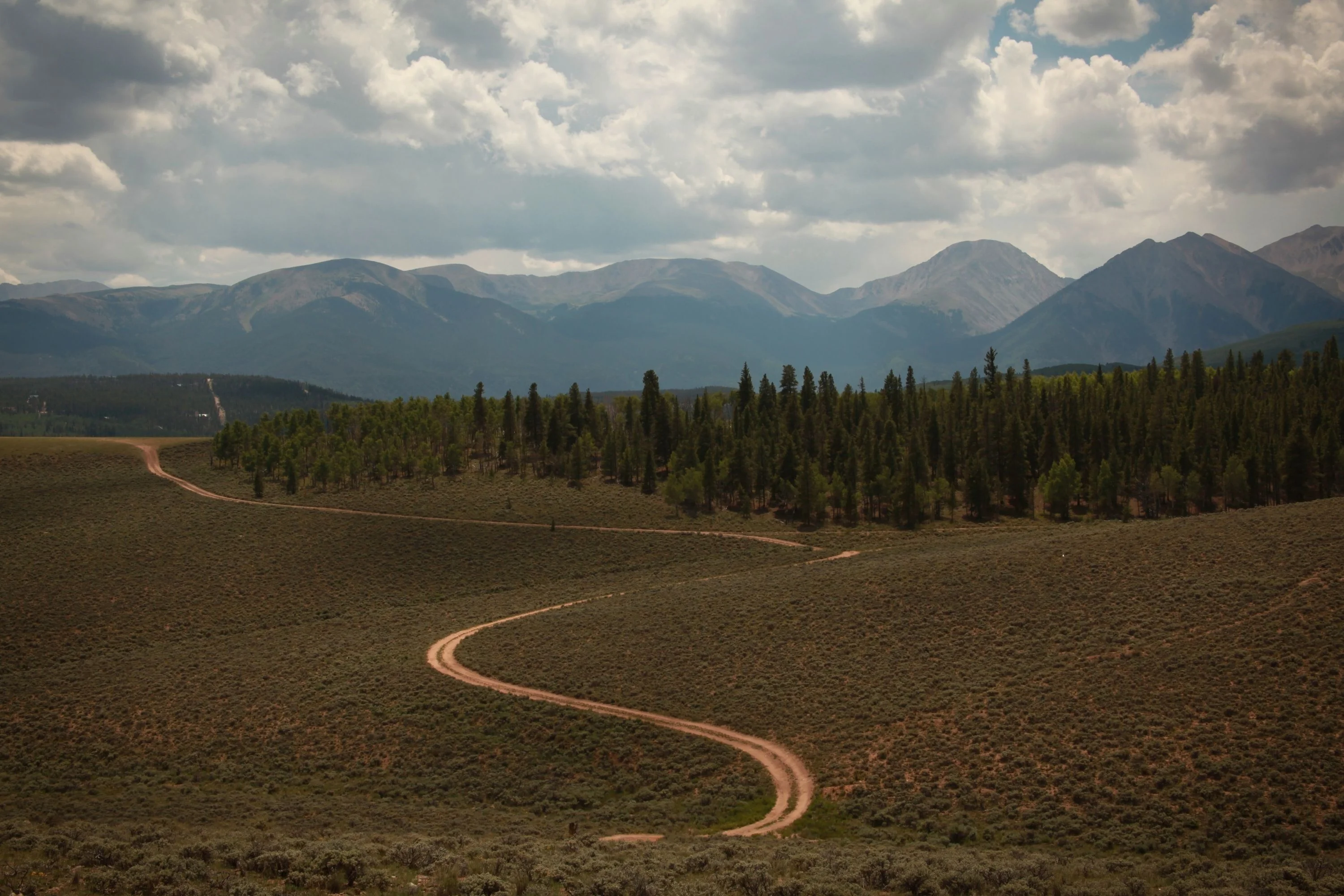 Dirt road that's part of the Leadville ultra races