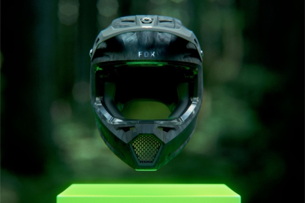 Racing Helmet floats with green background 