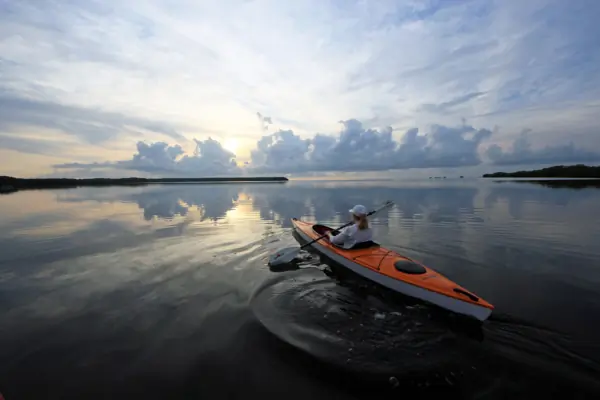 Biscayne,National,Park,,Florida,-,05/25/2014:,Woman,Kayaks,On,A