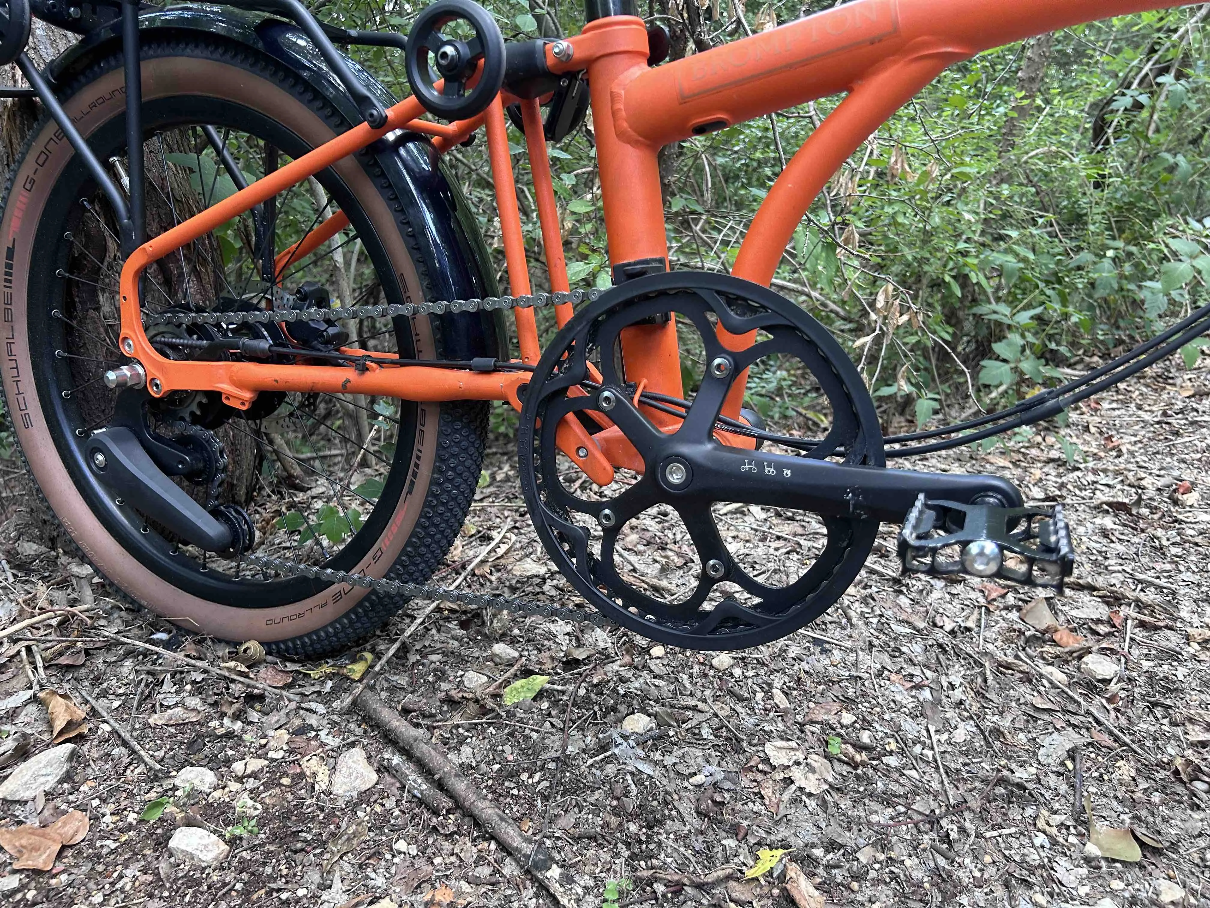 Brompton G-Line folding bike chainring detail image.