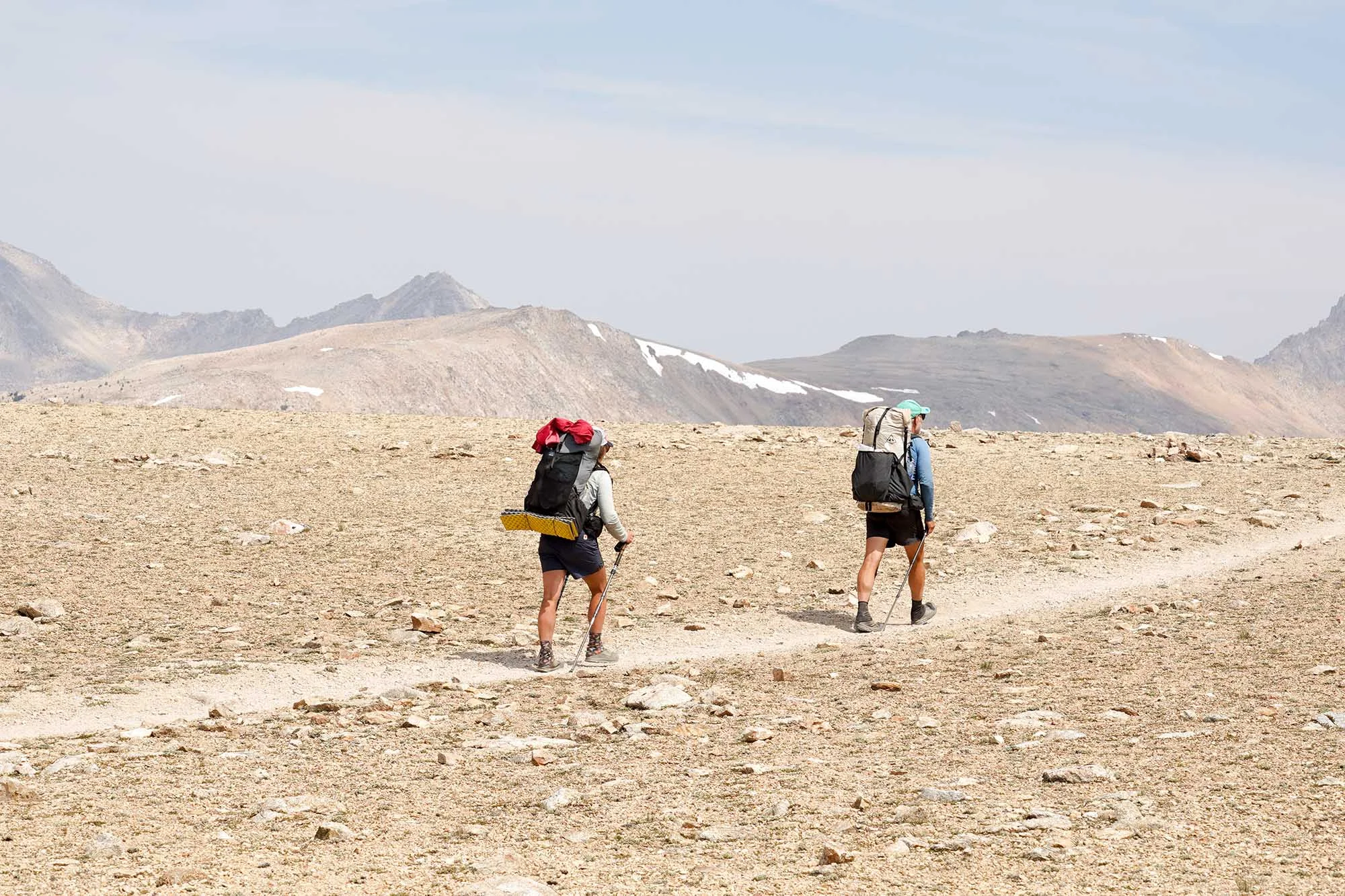 Bishop - USA - June 20121: Hikers heading to Forester Pass Mountain Landscapes in the Sierra Nevada Range of California on the Pacific Crest Trail.