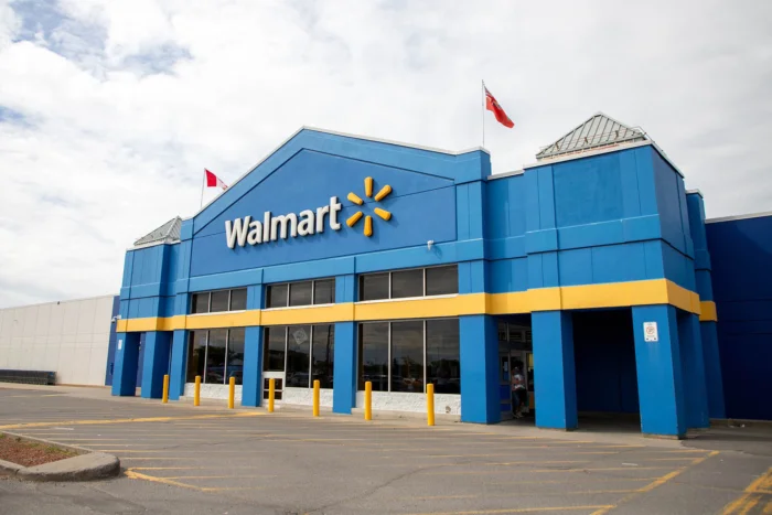 Walmart Storefront blue and yellow building