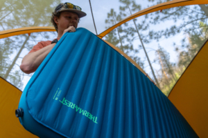 the author inflates the mondoking 3d pad and tops it off with lung power