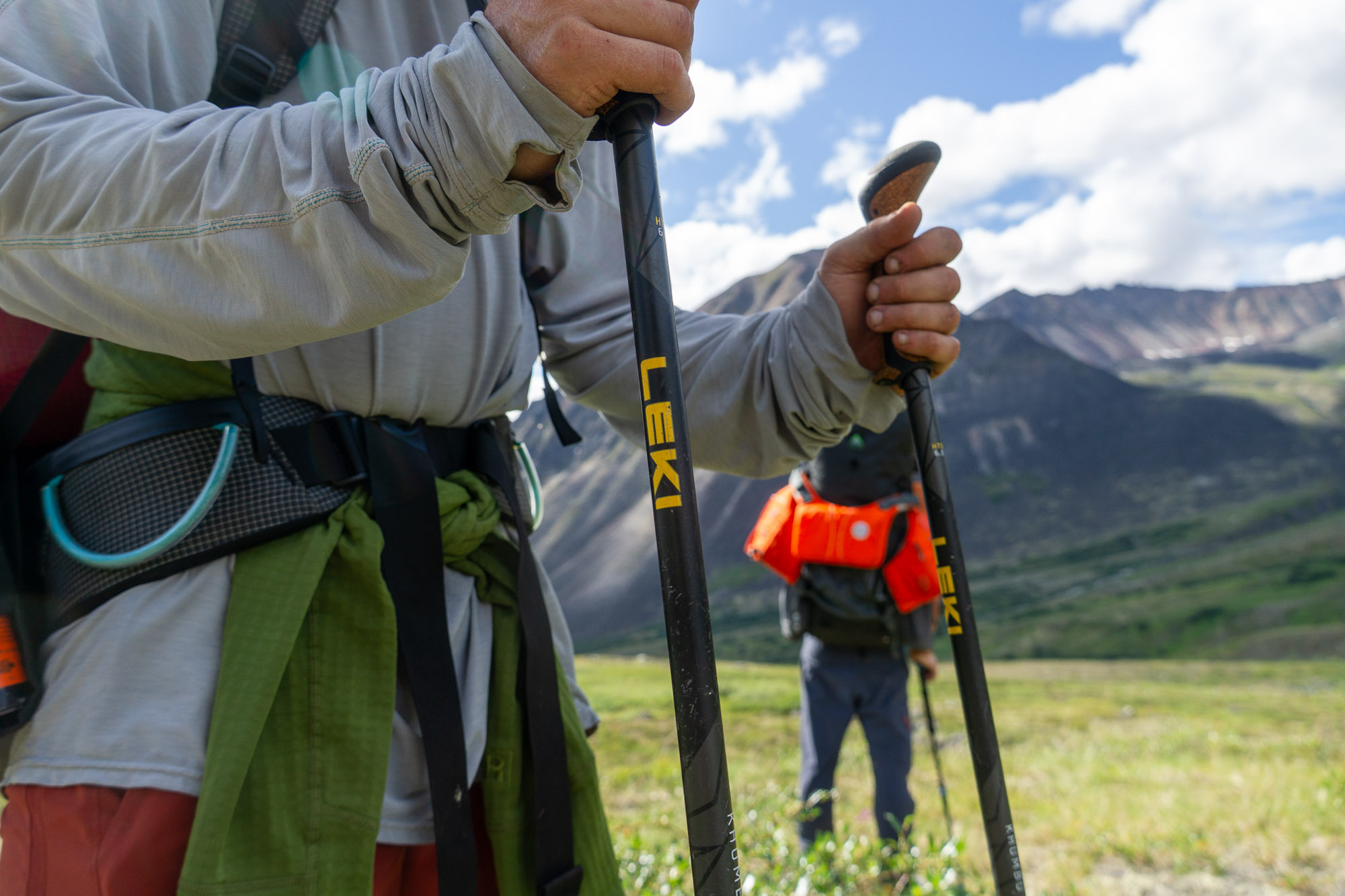 a gearjunkie tester uses the leki khumbu lite poles in alaska