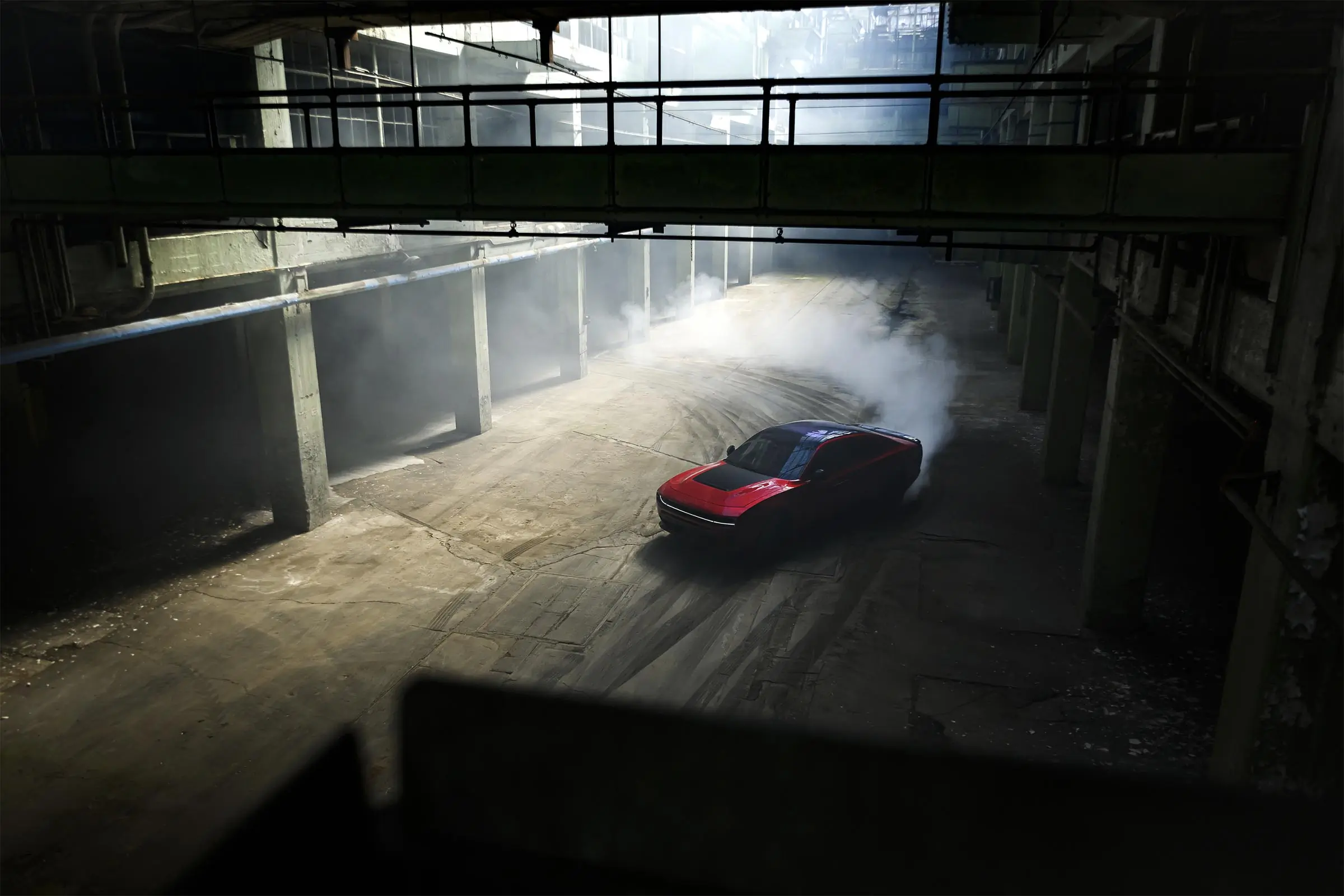 Dodge Charger Sixpack - inside burning rubber