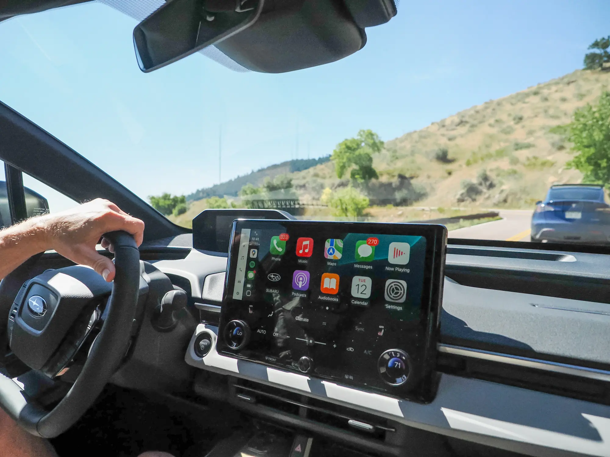 Passenger's view from inside the 2026 Subaru Solterra