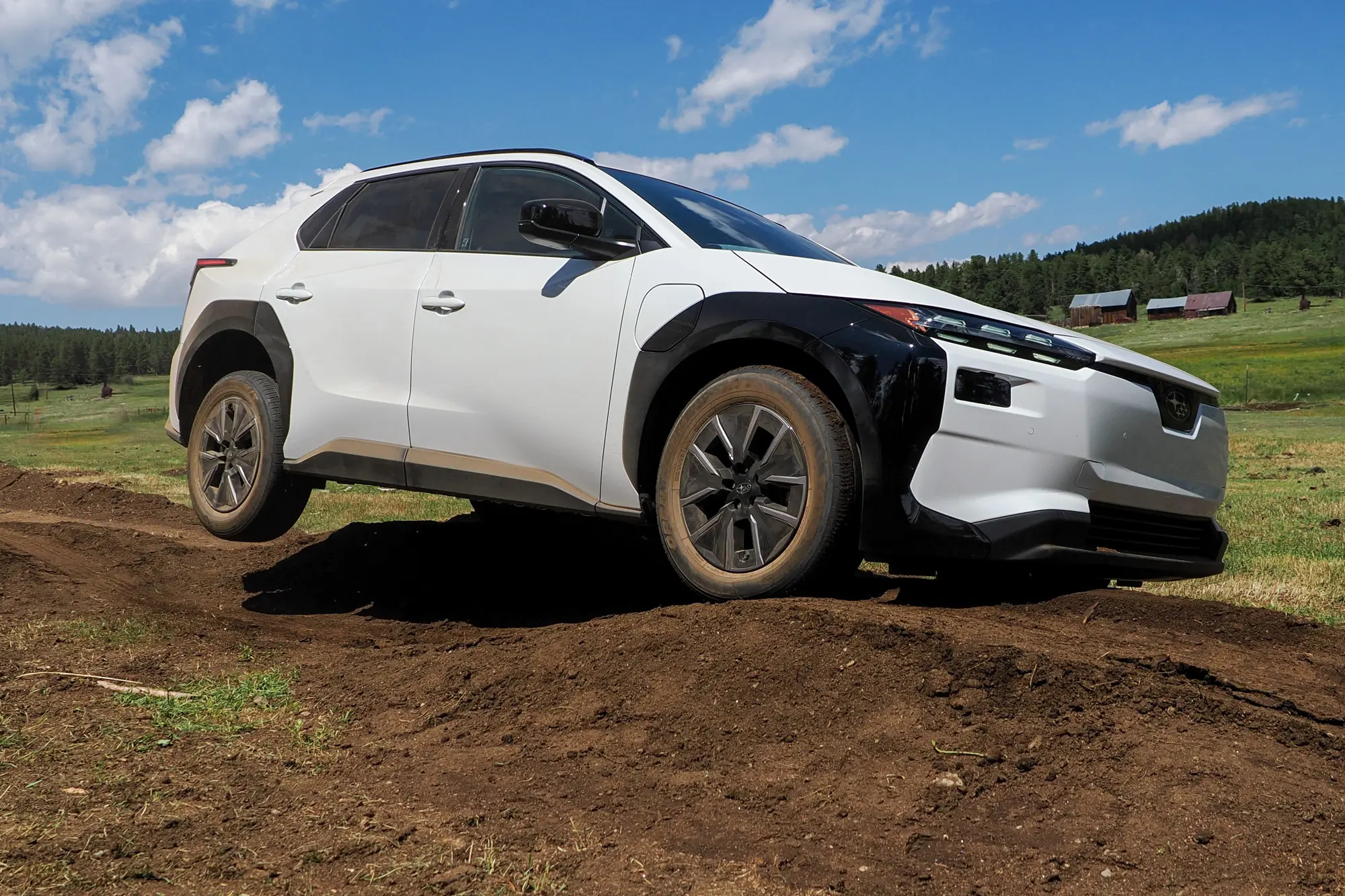 2026 Subaru Solterra off-road with one wheel in air