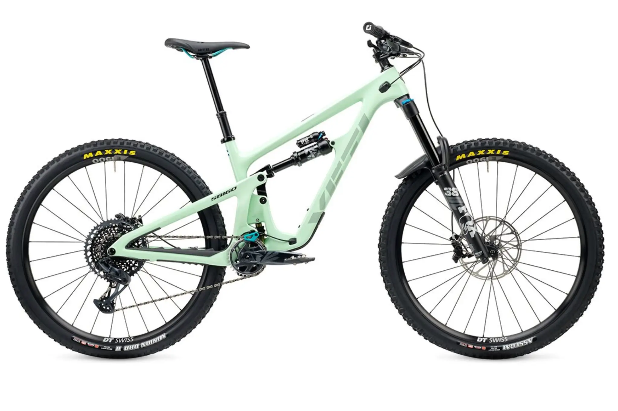 Mountain bike with teal frame 
