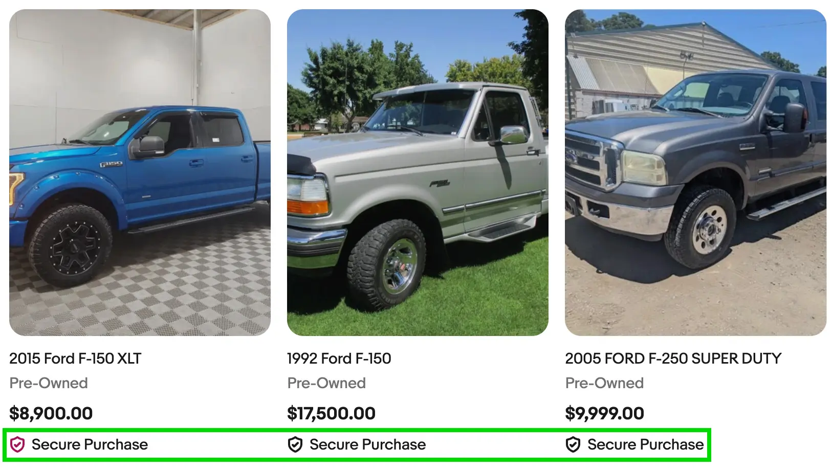 Screen shot of eBay secure purchase badge