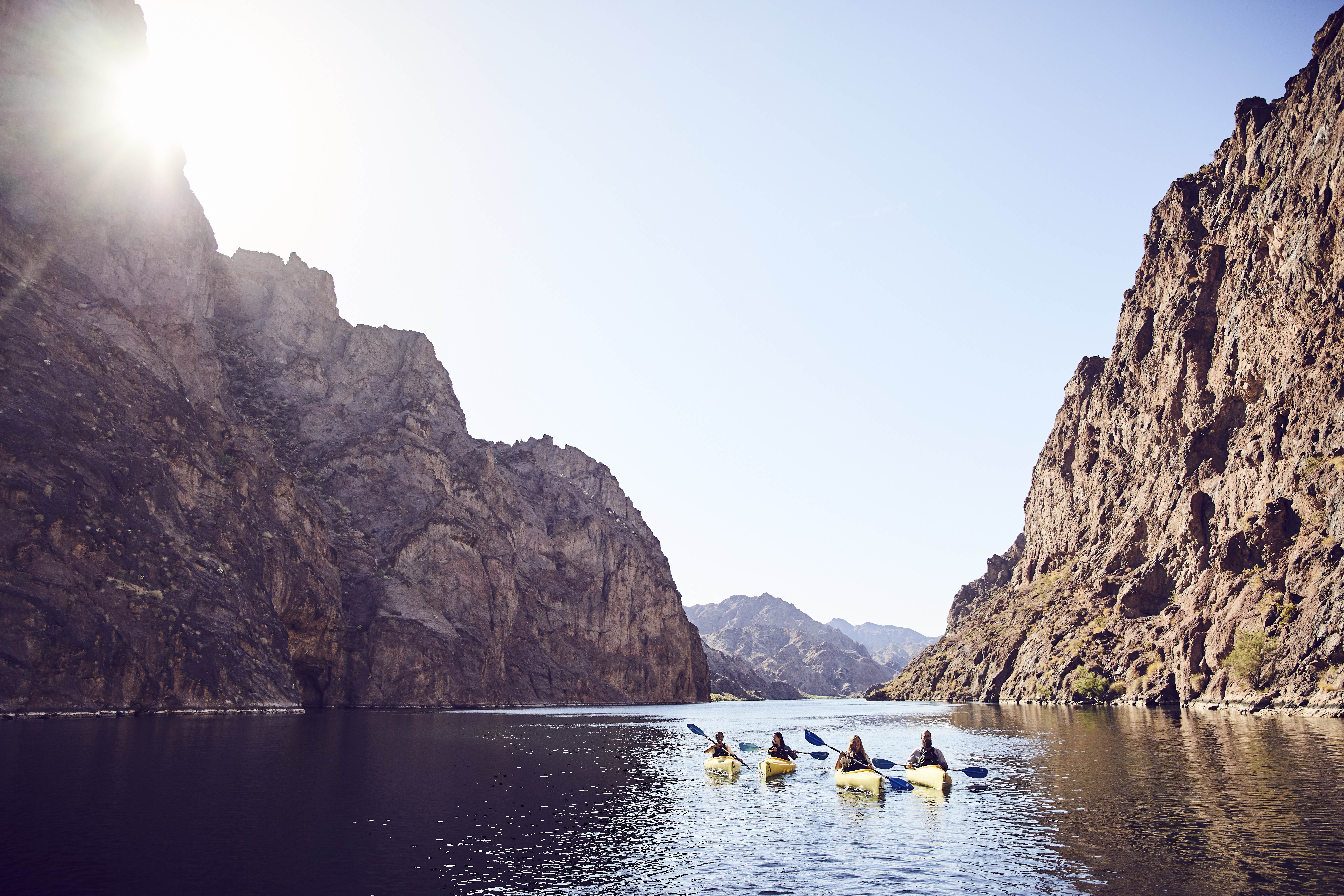 Paddlers float down the Black Canyon Water Trail in Nevada.