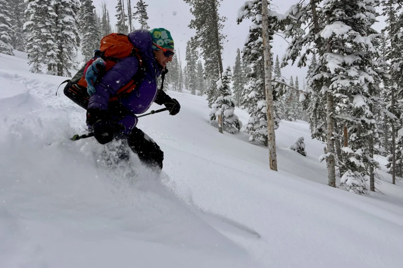 Black Diamond Helio Carbon 88 Skis on tthe slopes