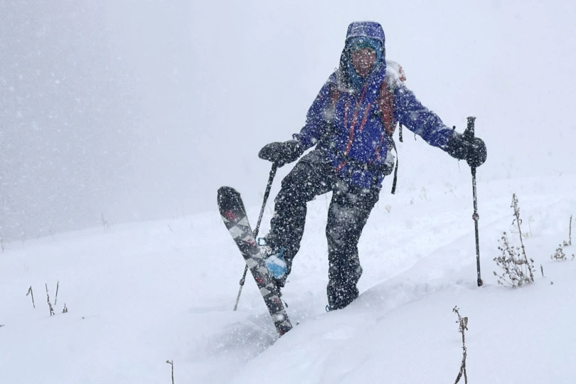 Black Diamond Helio Carbon 88 Skis on snow