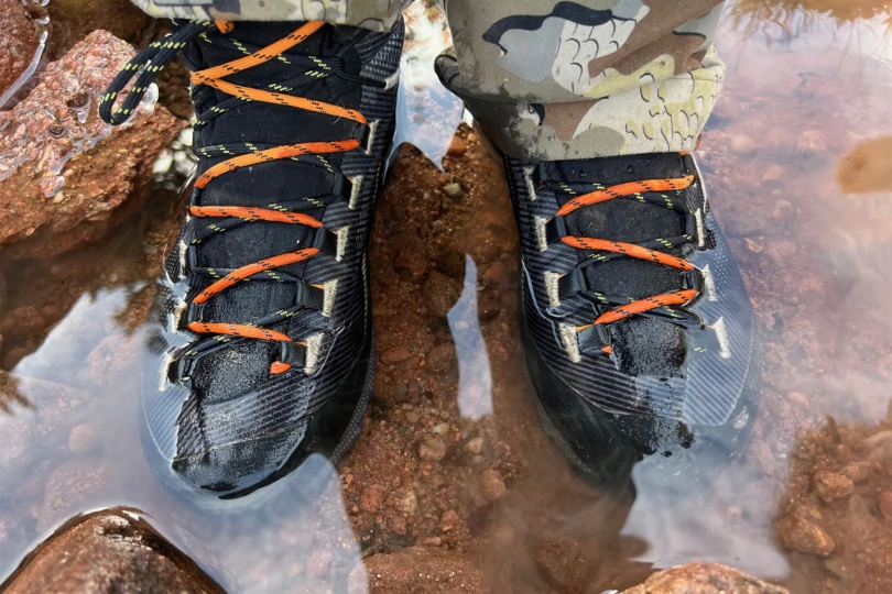 La Sportiva Aequilibrium GTX Hike in stream