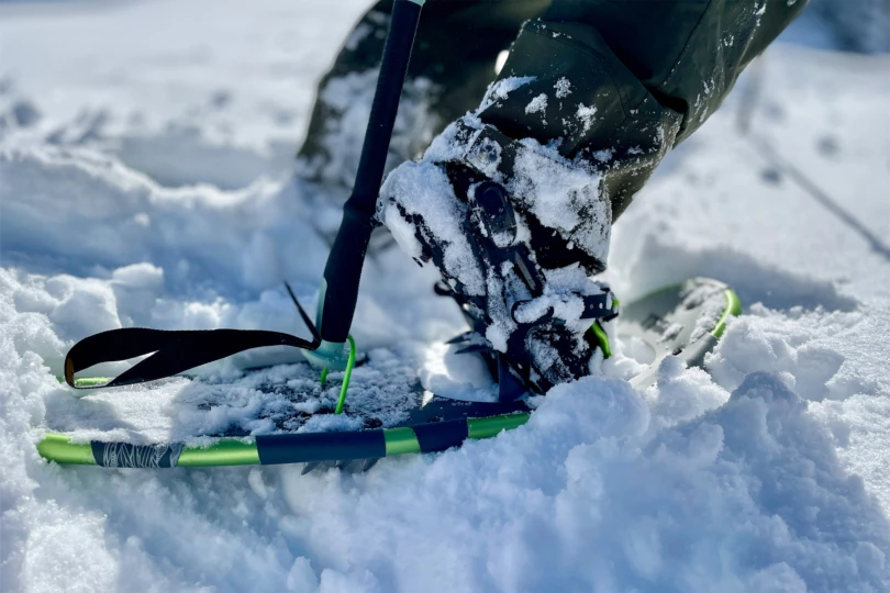 Tubbs Mountaineer covered with snow during a step