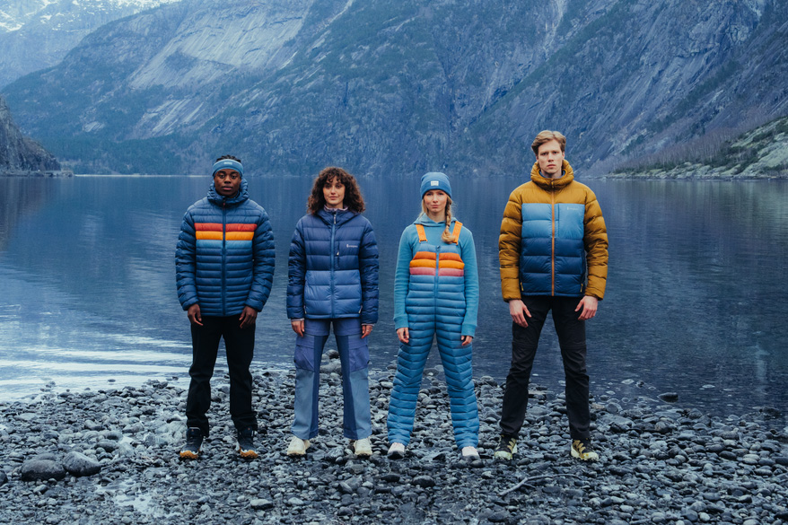 models in fjord with cotopaxi fuego gear