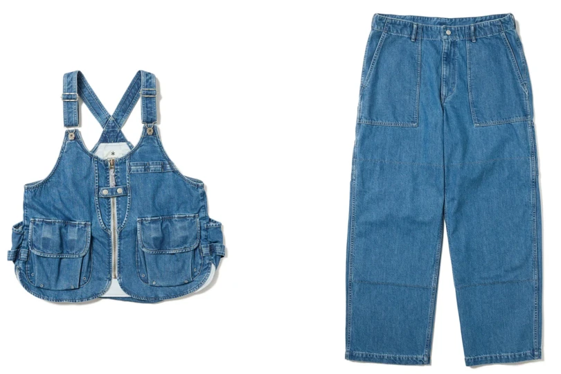 snow peak denim vest pants