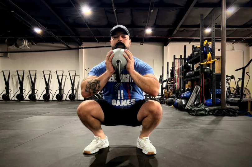 Nike Rubber Coated Kettlebell goblet squat