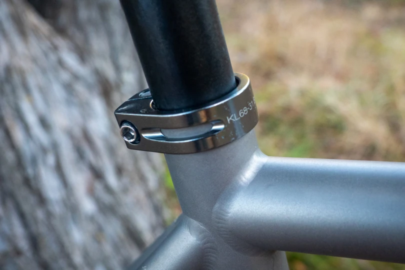 Welds on the seatstay cluster on the State Bicycle Co. Titanium All-Road