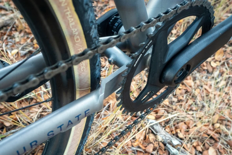 Chainstay solid yoke on the State Bicycle Co. Titanium All-Road