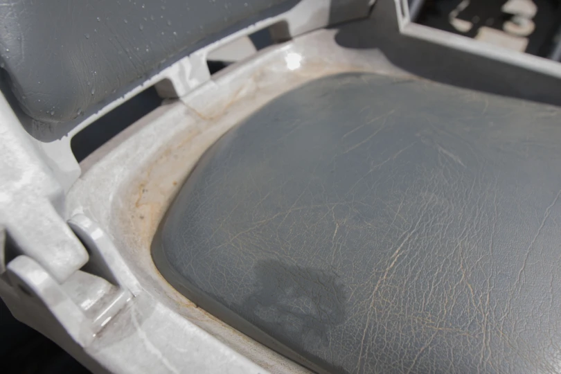 Water puddled in a seat