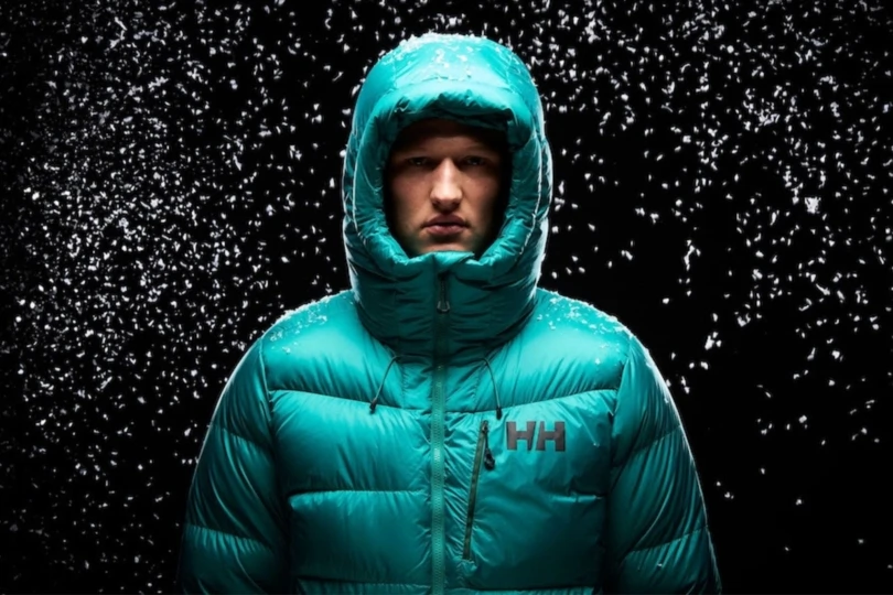 Person in large blue parka 