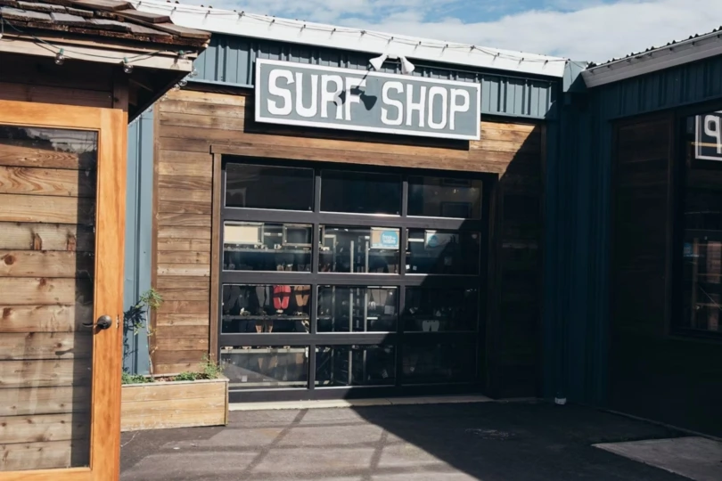 storefront with surf shop