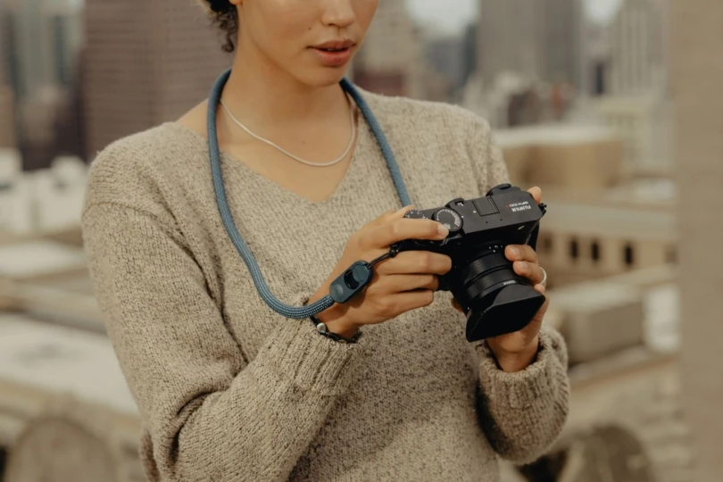 Person outside checking camera