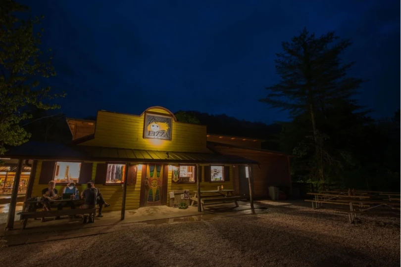 restaurant in the evening