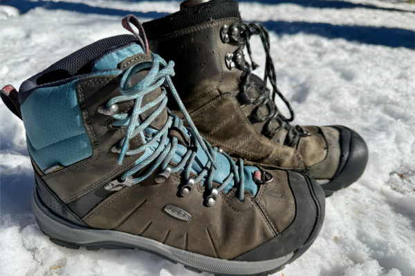 Both versions of the KEEN Revel IV Boot (Mid in front, High in back) deliver warmth, traction, and comfort, making them our top pick for winter hiking boots; (photo/Elk Raven Photography)