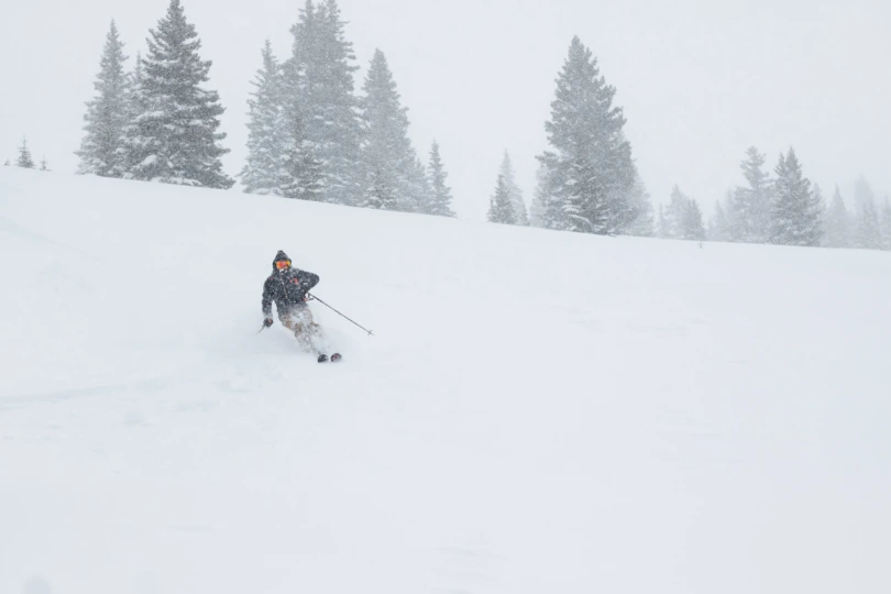 Skier in snowy mountain