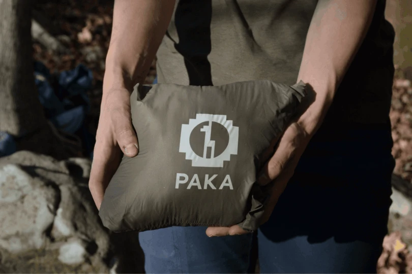 Jacket in brown stuff sack