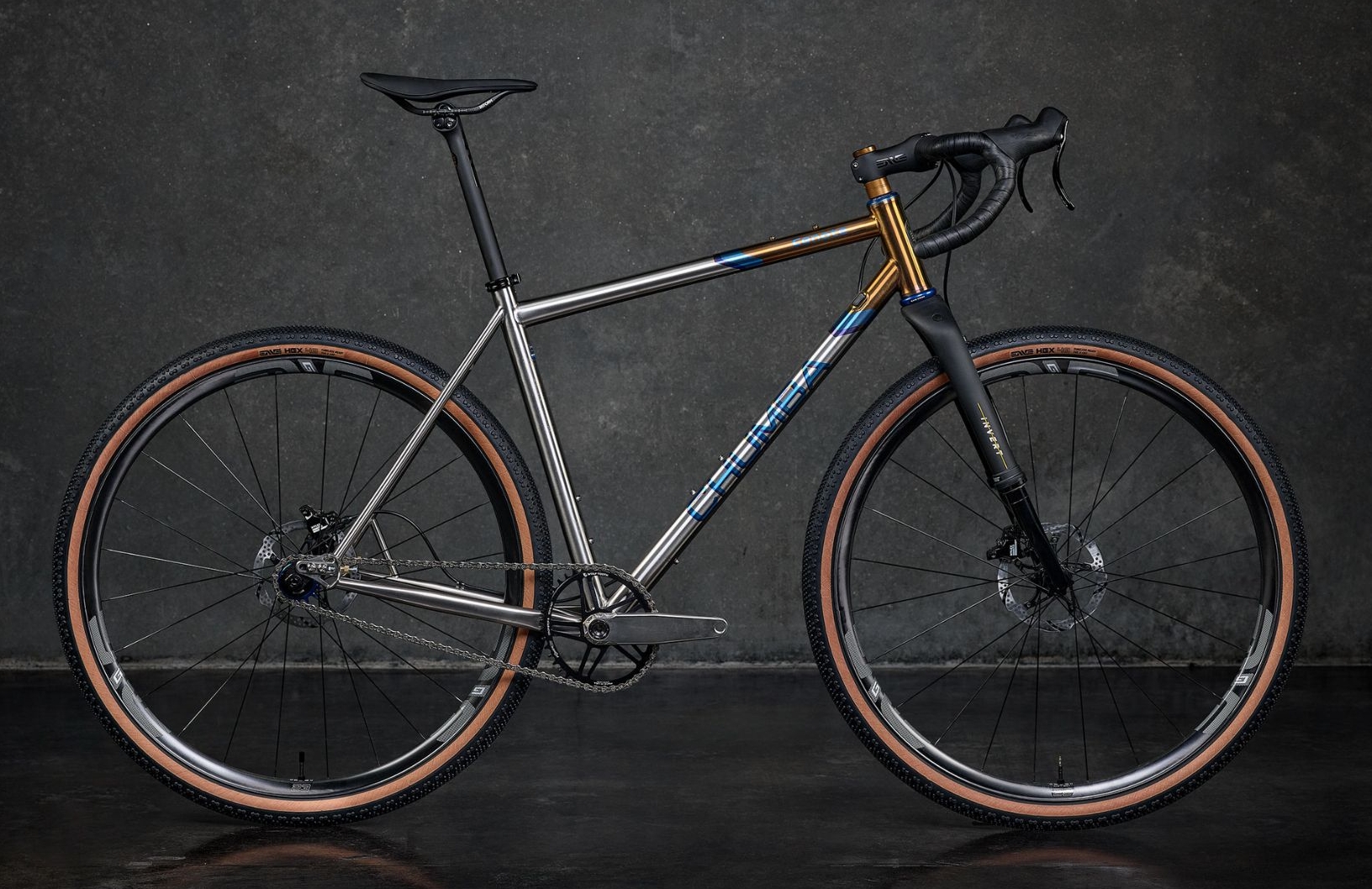 Bike standing on black background