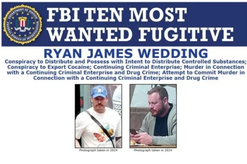 Cartel de los más buscados del FBI por la boda de Ryan