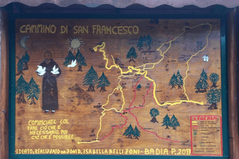 trail map of cammino di san francesco