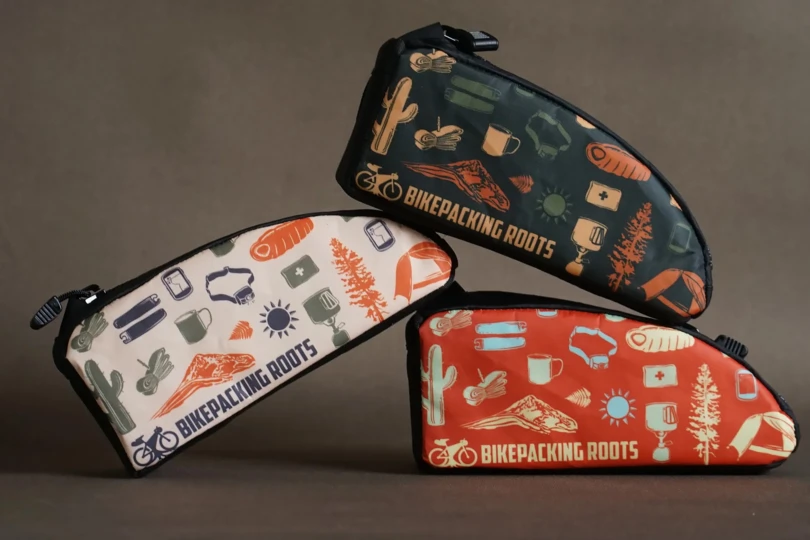 shots of patterned bike bags