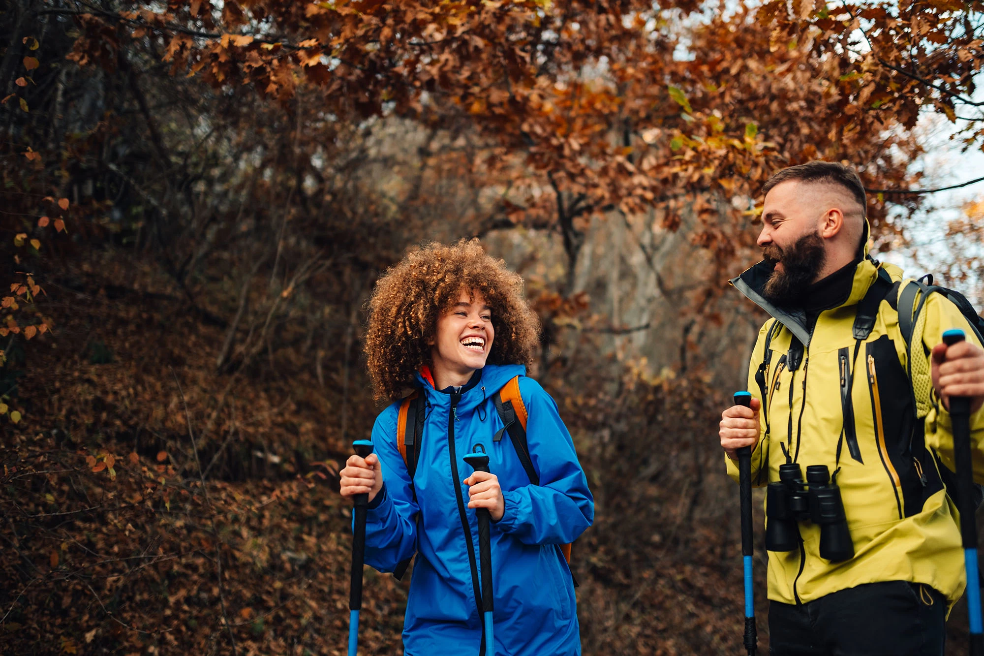 hikers talking
