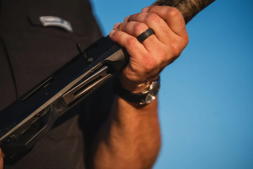 Redfield vector shotgun being held