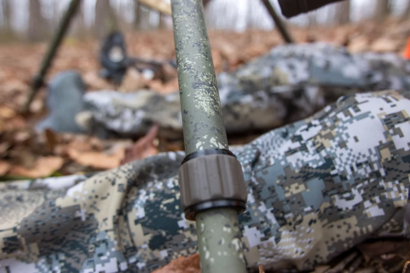 The leg extension knob on the BOG Bantam DeathGrip Tripod.