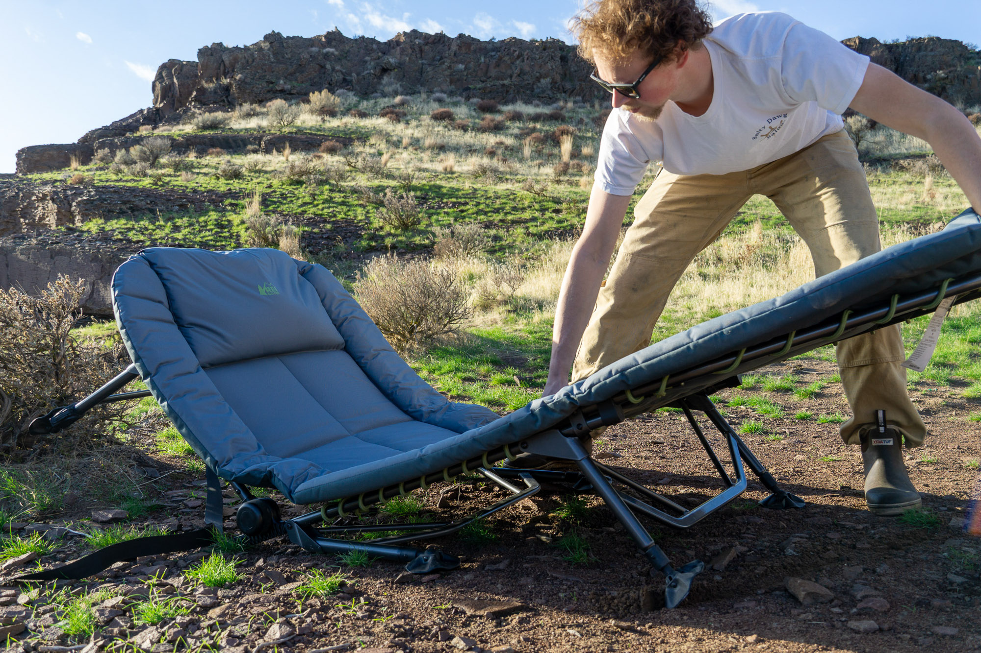the author sets up the cot in eastern washington
