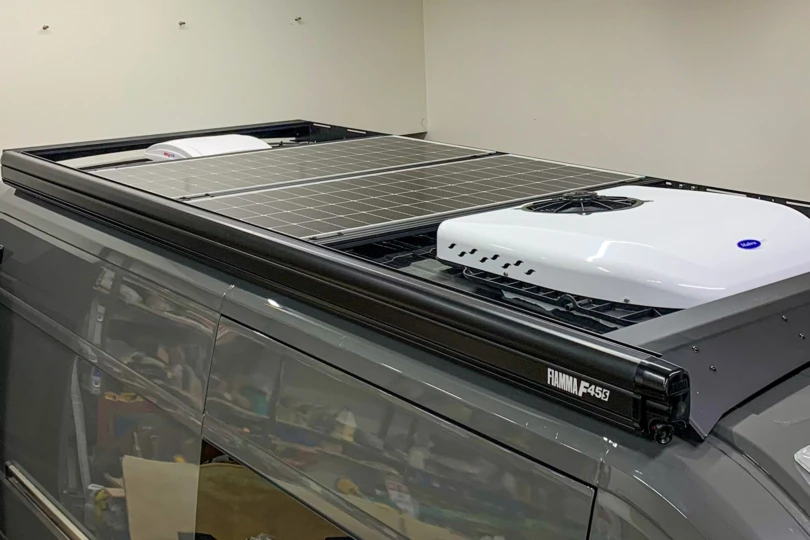 Exterior view of a campervan roof