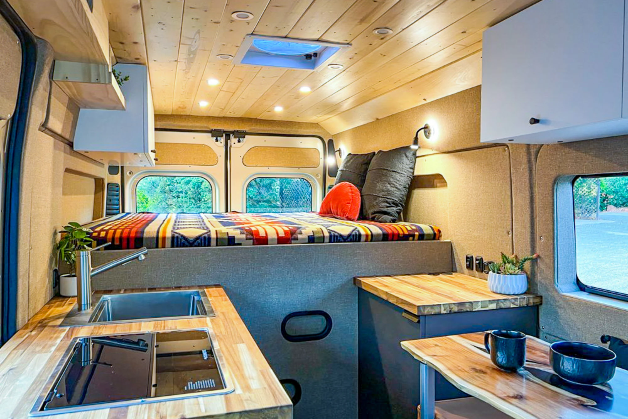 Interior of Campervan built by Corey Smith of Viewpoint Campervans