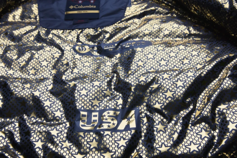 close up shot of gold lining of jacket