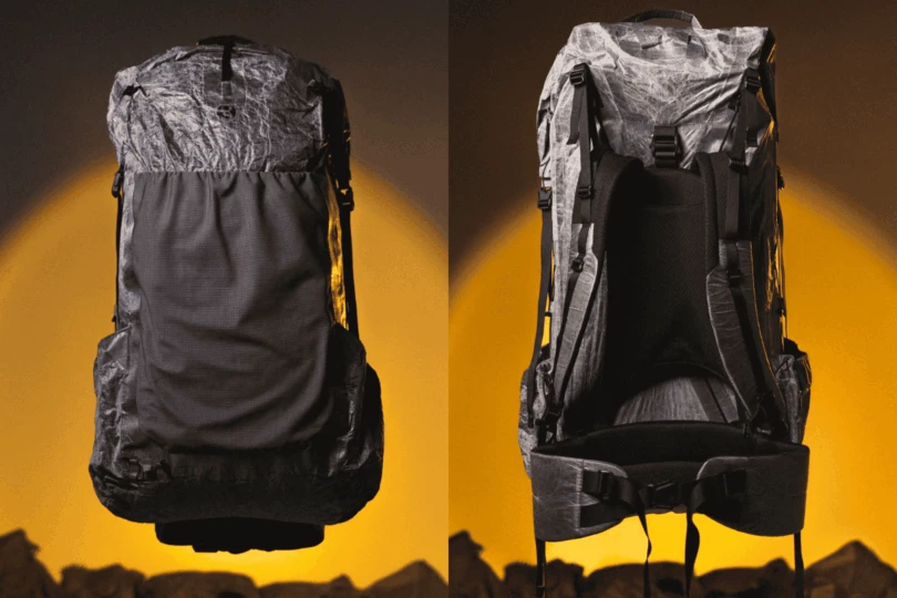 side by side showing front and back of daypack