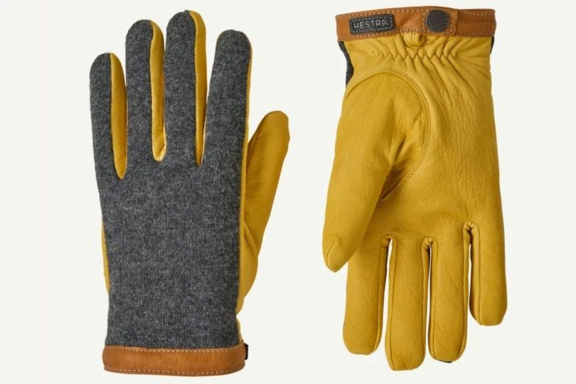 yellow and wool Patagonia gloves