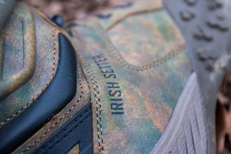 Double Stitching and an Irish Setter logo on the VaprTrek boots.
