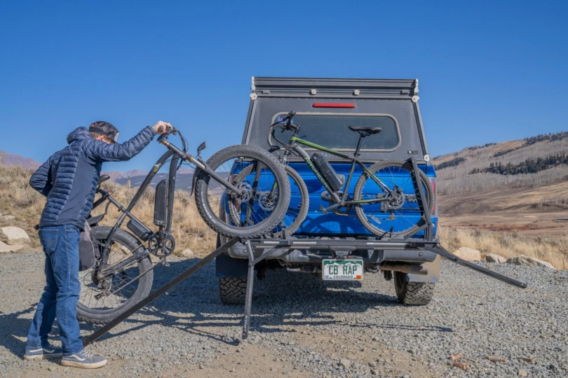 The loading ramp helps guide heavy bikes onto the carrier