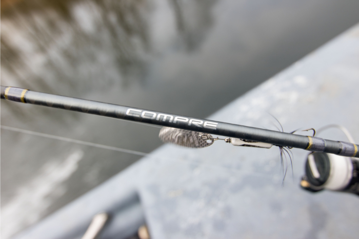 The rod label of the Shimano Compre Lite Spinning rod