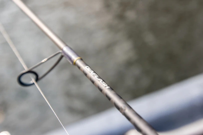 The Dialflash label on the Shimano Compre Light spinning rod.