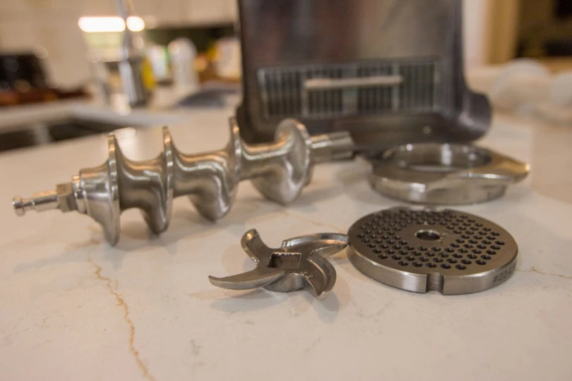 Parts of the LEM #22 Big Bite Meat Grinder